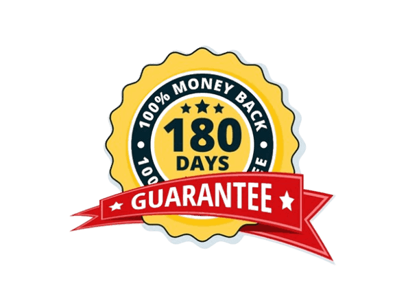 180 day money back guarantee badge